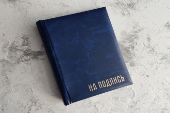 Синяя с корешком мягким 80 мм