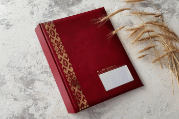 C карманом бордовая корешок твердый 40 мм