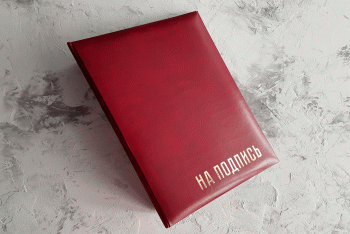 Бордовая c  корешком твердым 80 мм